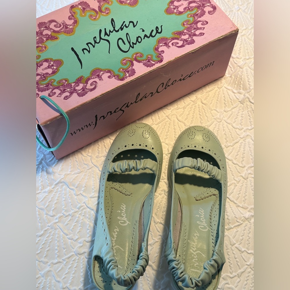 Irregular Choice Mint Sling Back Shoes Kitten Heels New